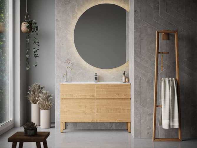 MOONLIGHT Halbrunder Spiegel - WARM- Ausrichtung Rechts