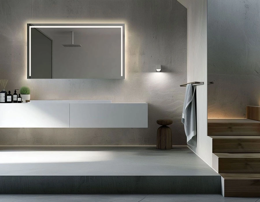 Badspiegel mit LED-Beleuchtung