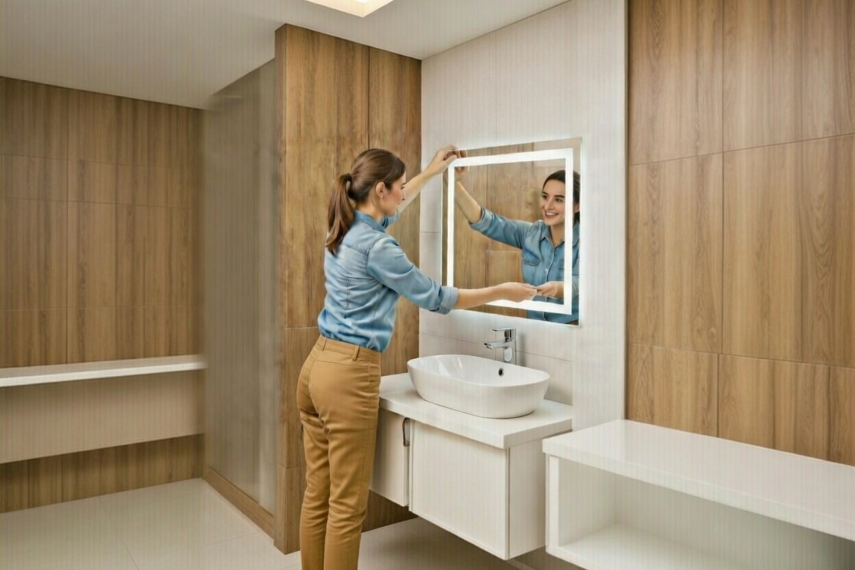 Badspiegel sicher befestigen