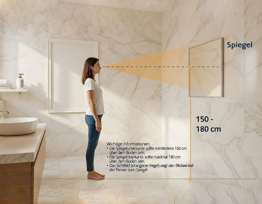 Badspiegel Höhe über Waschbecken