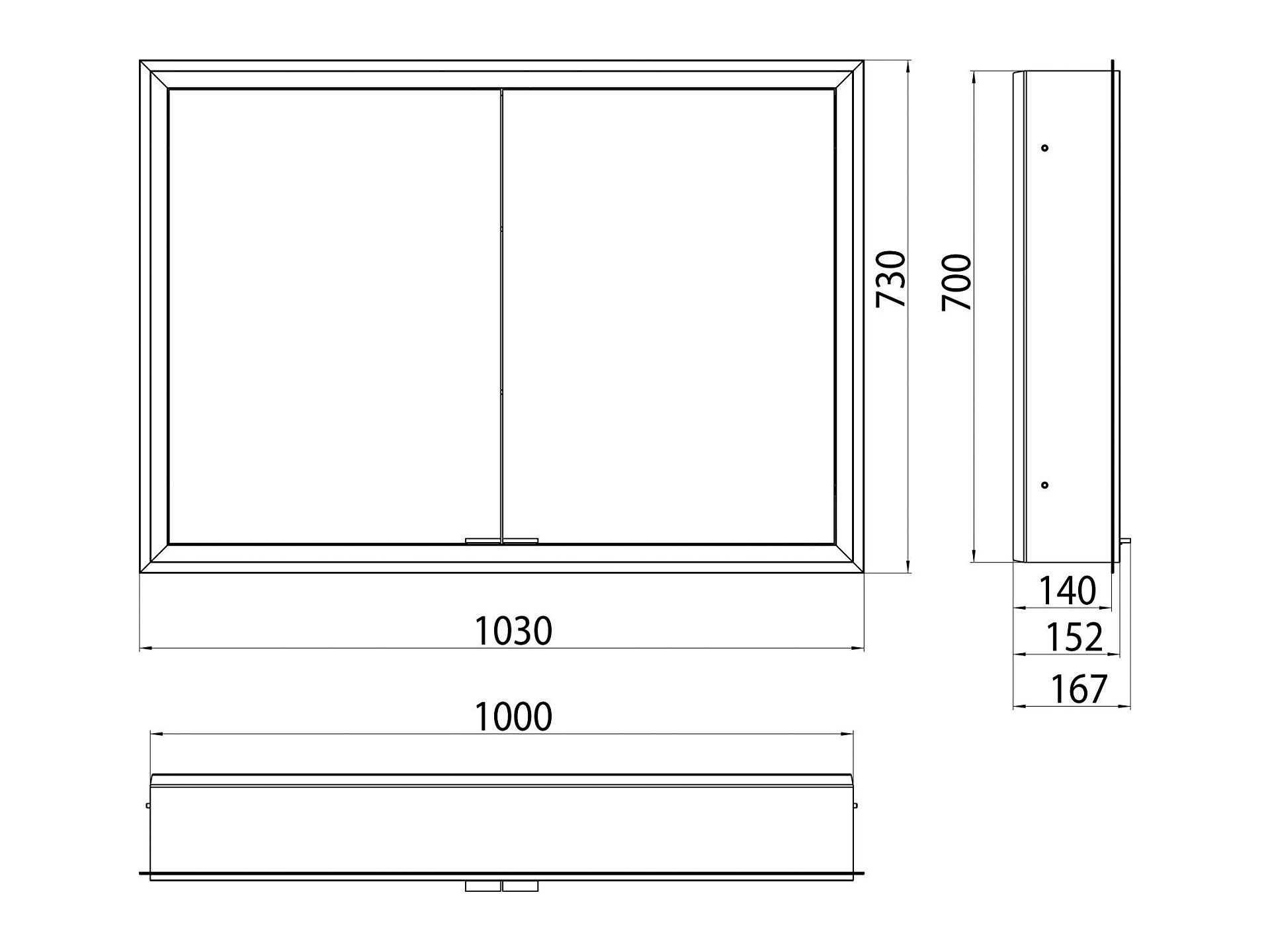 emco asis LED-Spiegelschrank Prime, UP 1000 mm, 2-türig, Rückwand Spiegel