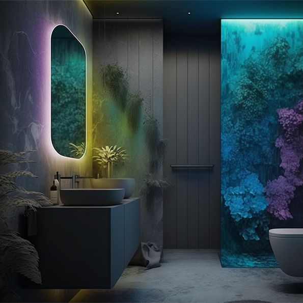 Futuristischer runder Spiegel