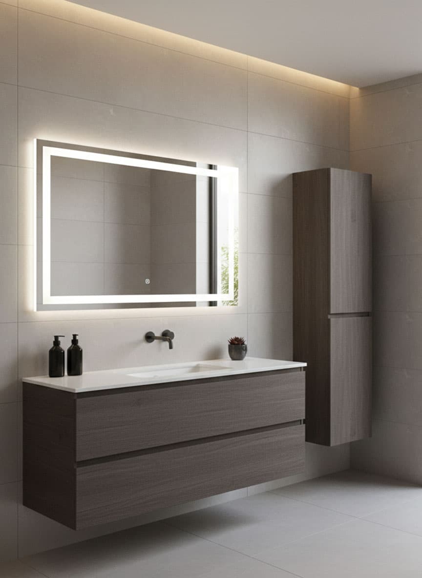 Moderner rahmenloser LED Badspiegel