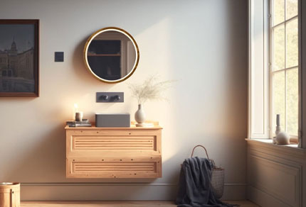 Badspiegel mit Holzahmen nach Maß