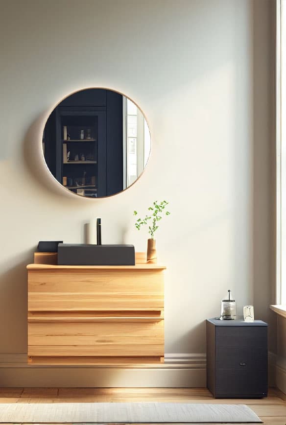 Spiegel mit Aluminiumrahmen Gold und LED