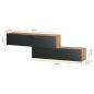 Preview: TV Lowboard 2x 140 cm Gold Eiche / Anthrazit