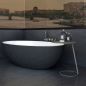 Preview: Freistehende Design Badewanne LEO Mineralguss - schwarz