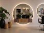 Preview: 2-teiliger runder LED-Friseurspiegel mit Beleuchtung