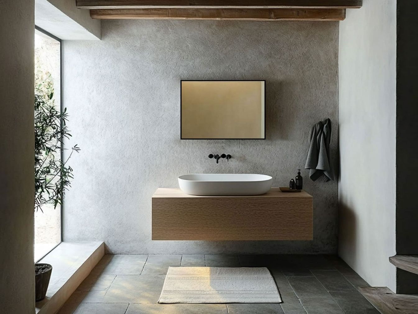 100x70 cm DSK - LED - Badspiegel mit ALU-Rahmen - SERA