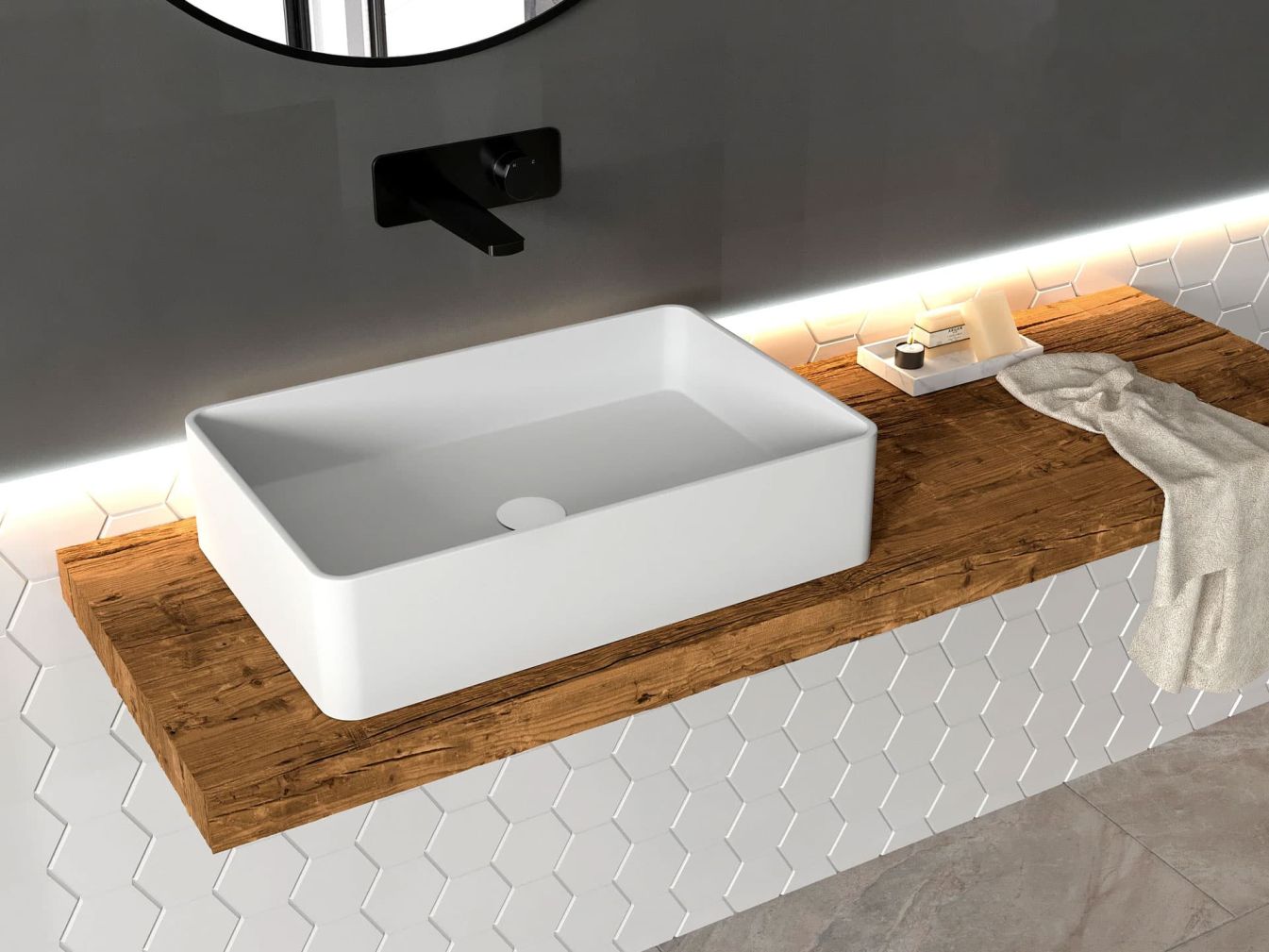 Preview: Aufsatzwaschbecken Mineralguss Pure Acrylic Preview: Design Badkeramik BADEA V1 0