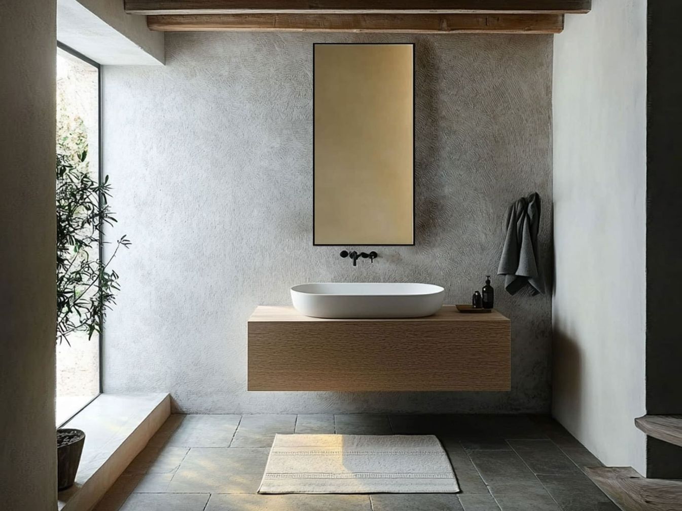 Preview: 60x120 cm DSK - LED - Badspiegel mit ALU-Rahmen - SERA