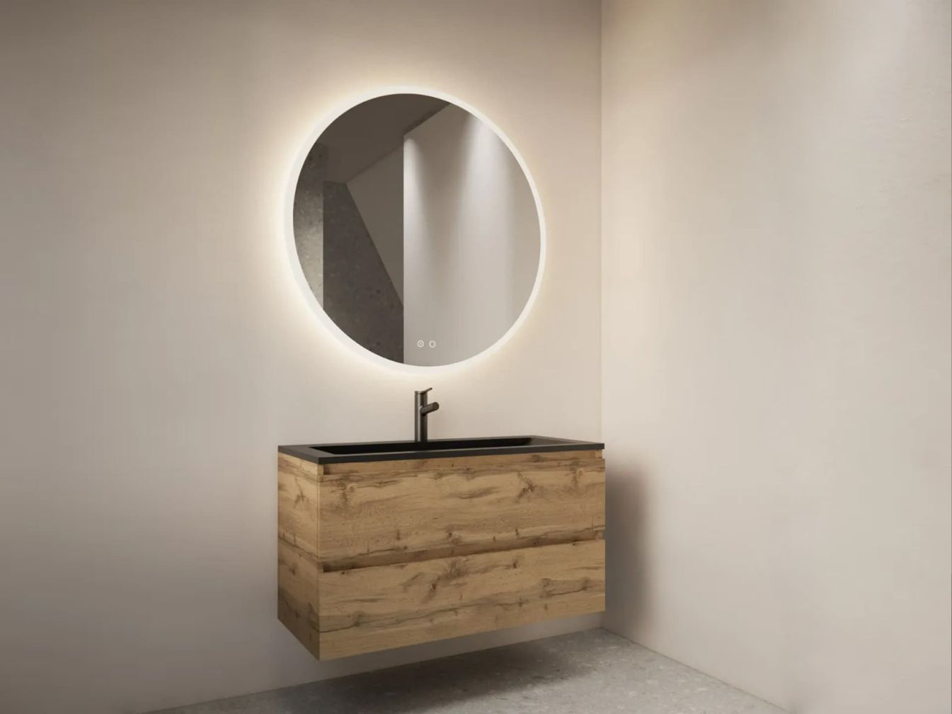 Preview: Circum Runder Spiegel mit LED-Beleuchtung