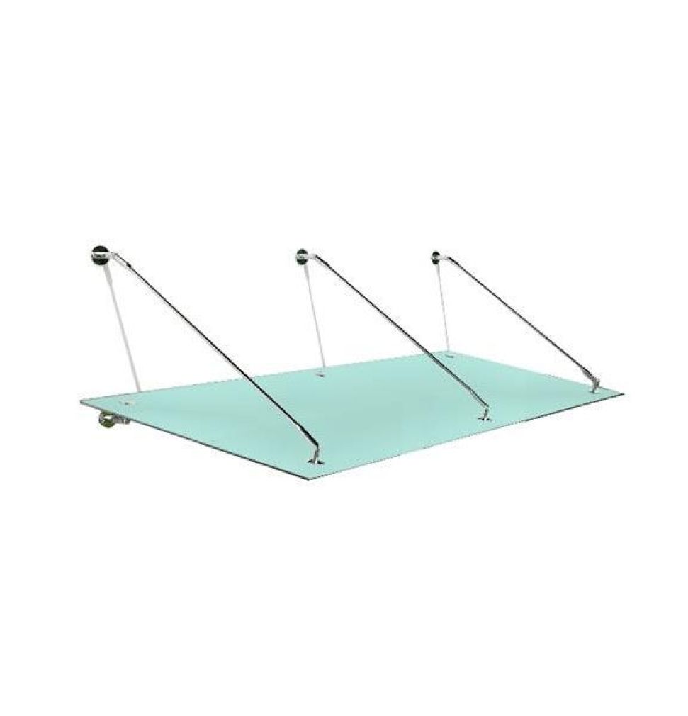 Glasvordach Milchglas inkl. 3 Edelstahlhalter