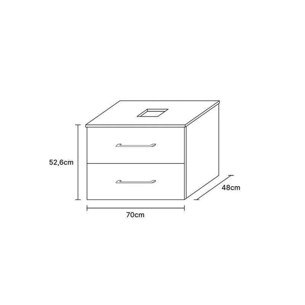 Waschtischunterschrank 70 cm Gold Eiche / Anthrazit mit Waschbecken 42 cm Weiß