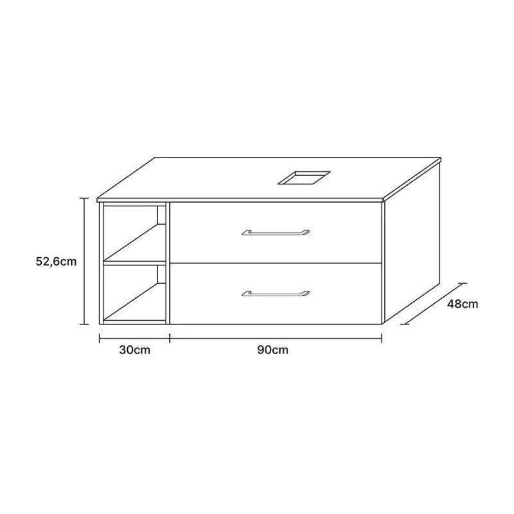 Badmöbelset LUX 120 cm mit Aufsatzwaschbecken und 2x Midischrank