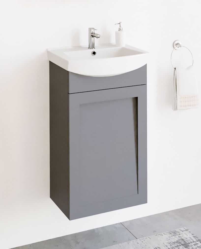 Waschtischunterschrank 45cm (Grau matt)