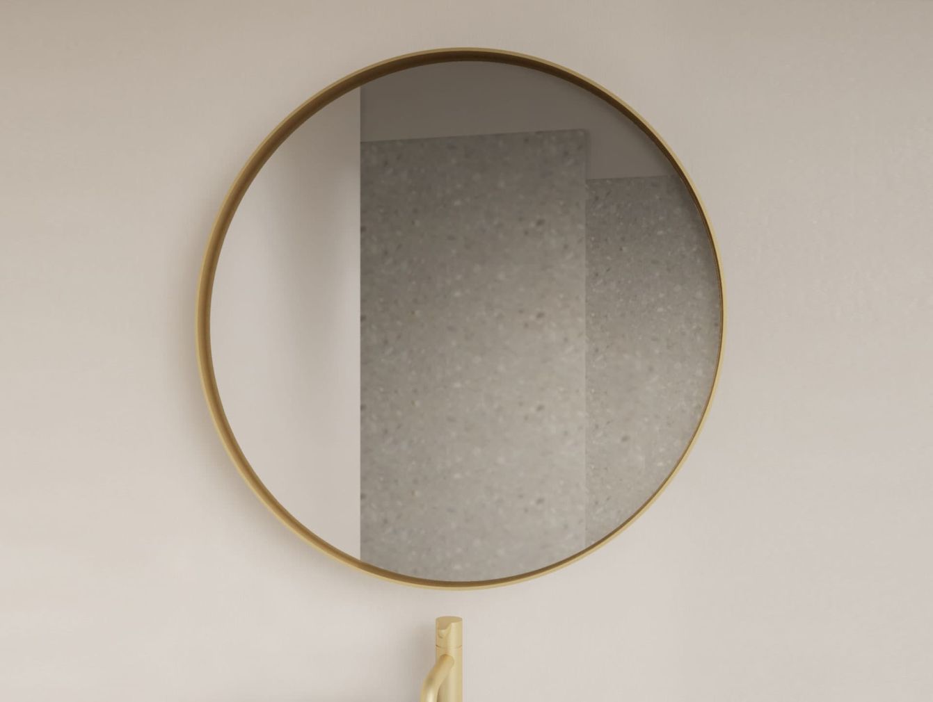 Asteri Spiegel ohne LED-Beleuchtung mit mattgoldener Kante