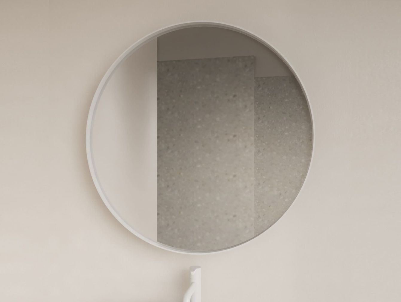 Asteri Spiegel ohne LED-Beleuchtung mit Rand, mattweiß