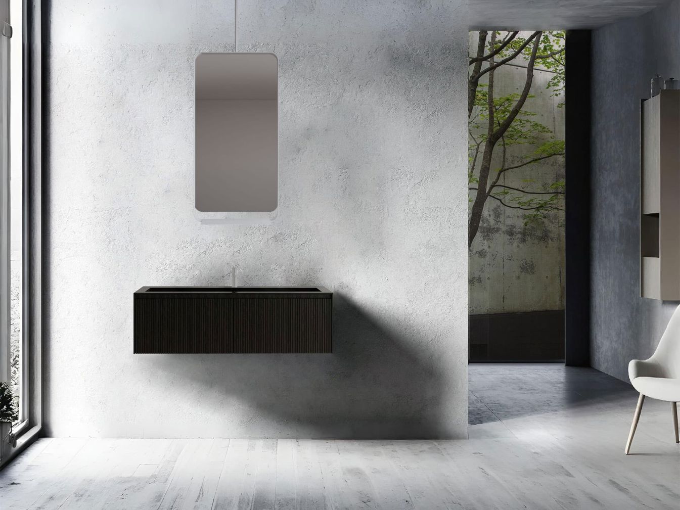 Preview: Astra 100x50 Spiegel – Stilvoller Badezimmerspiegel mit Ablage