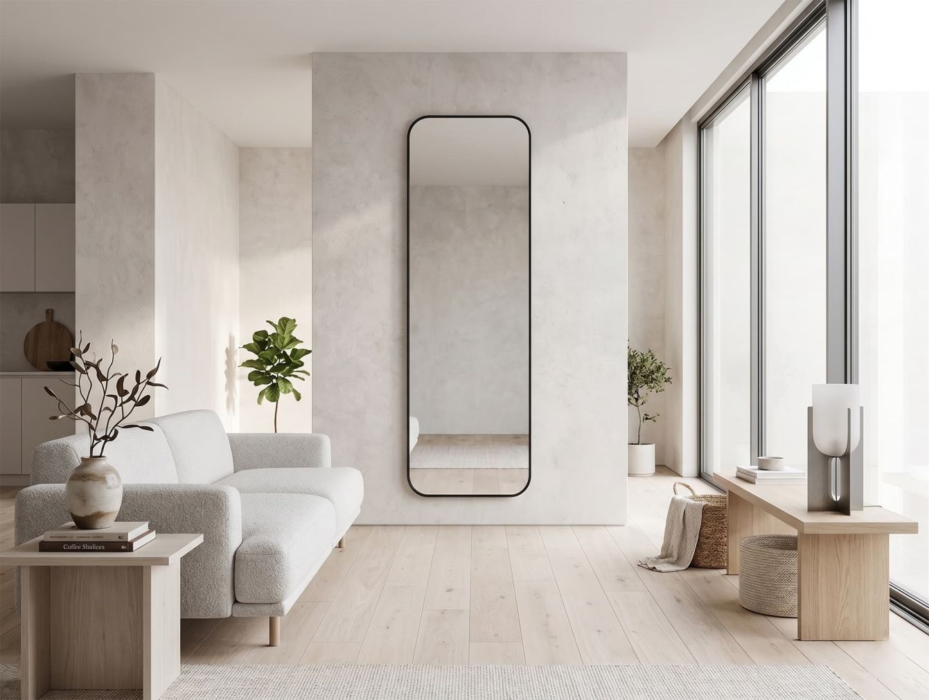 Preview: Spiegel Stone Aura L mit Rahmen