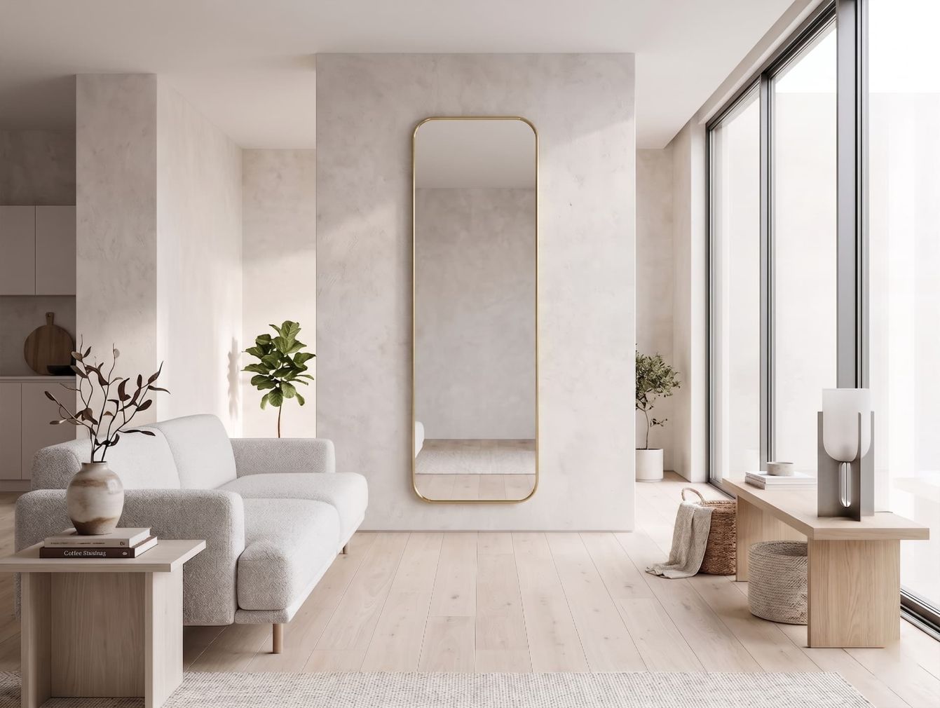Preview: Spiegel Stone Aura L mit Rahmen