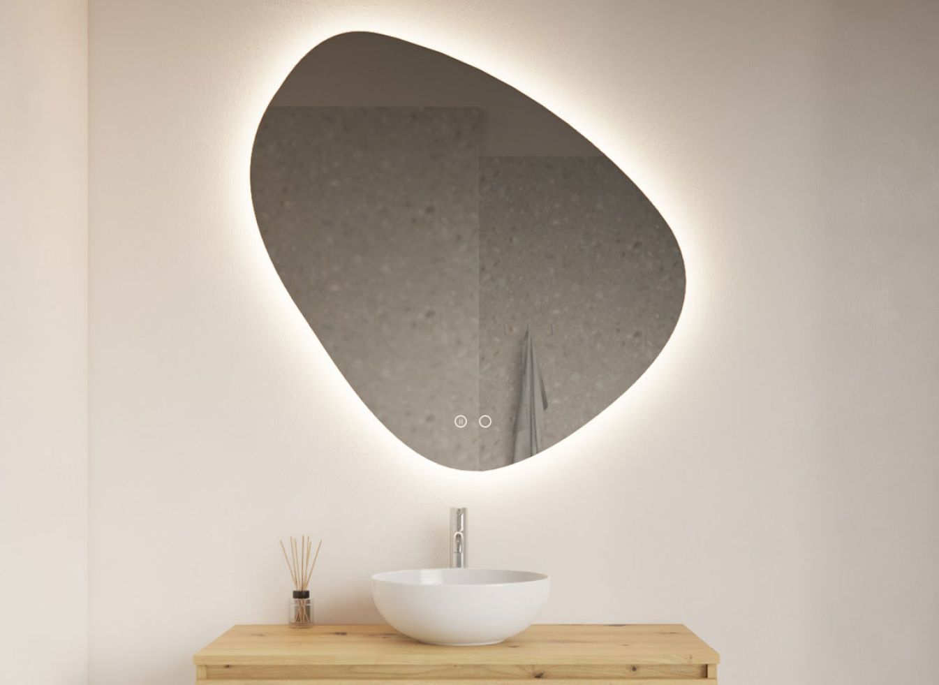 Badspiegel Fury mit organischer LED-Beleuchtung