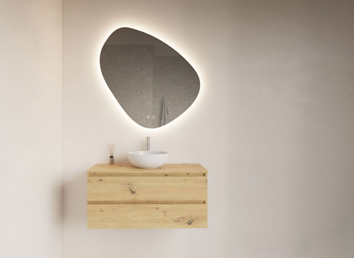 Badspiegel Fury mit organischer LED-Beleuchtung