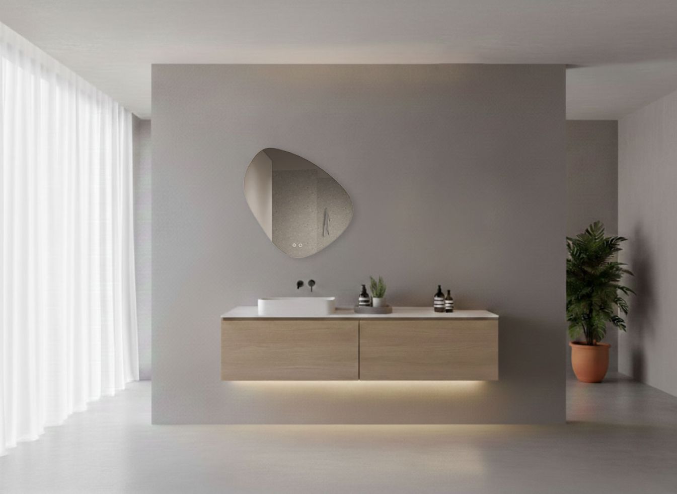 Badspiegel Fury mit organischer LED-Beleuchtung