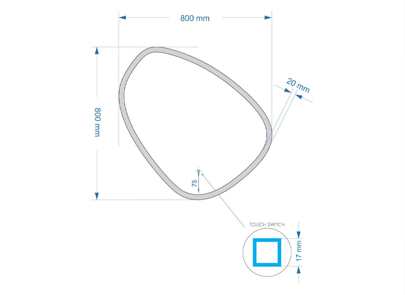 Badspiegel Fury Satin mit LED und Spiegelheizung