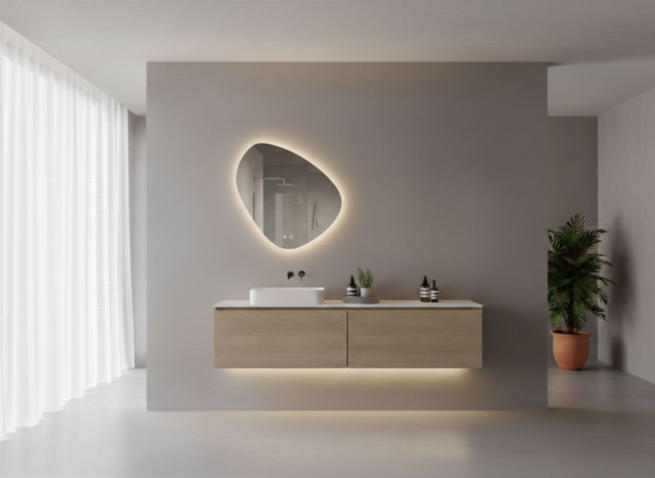 Badspiegel Fury mit organischer LED-Beleuchtung