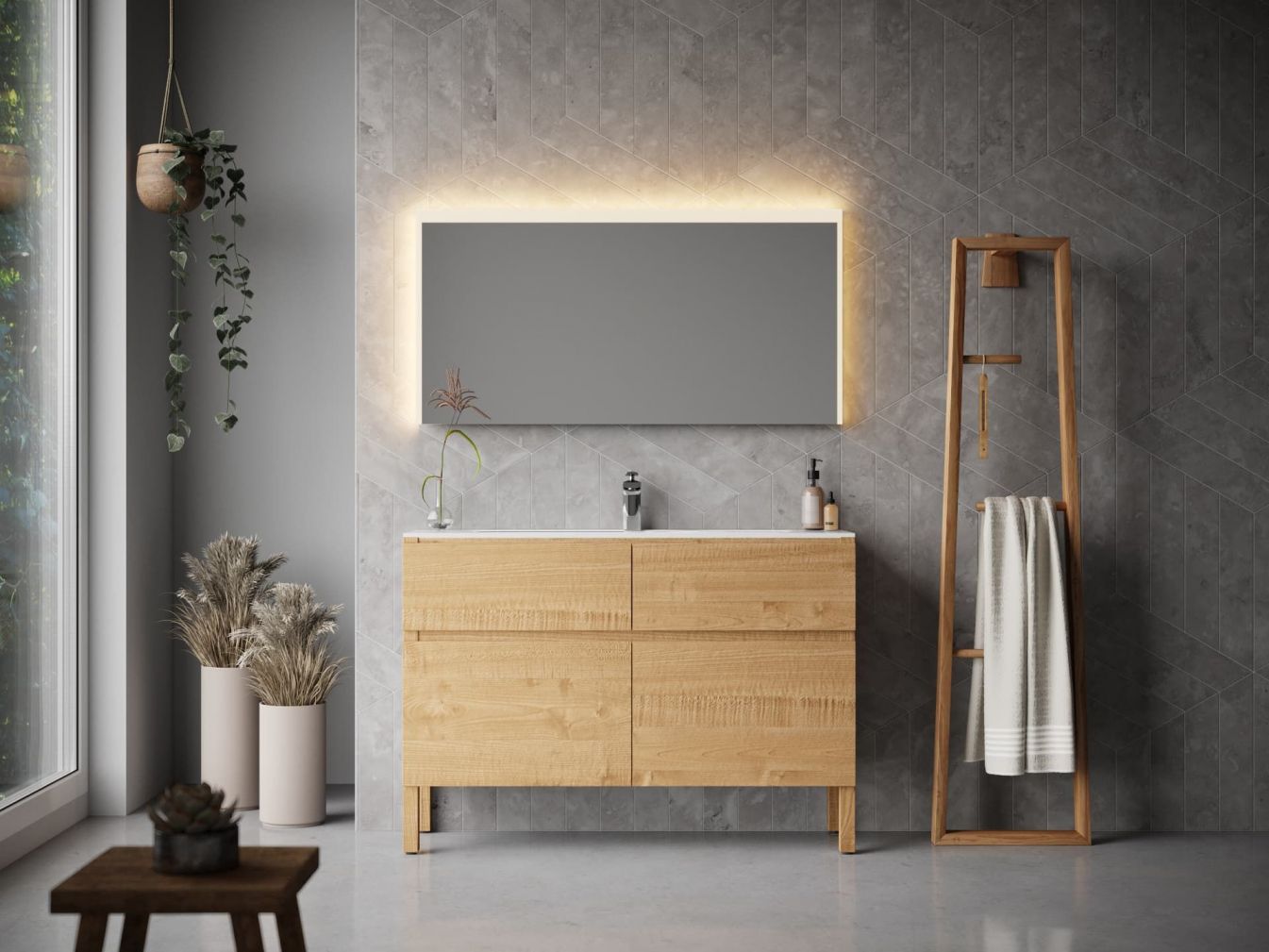 Badezimmer Spiegel 50-140cm Touch/ Infrarot-Sensor Heizung Kaltweiß Lichtspiegel 