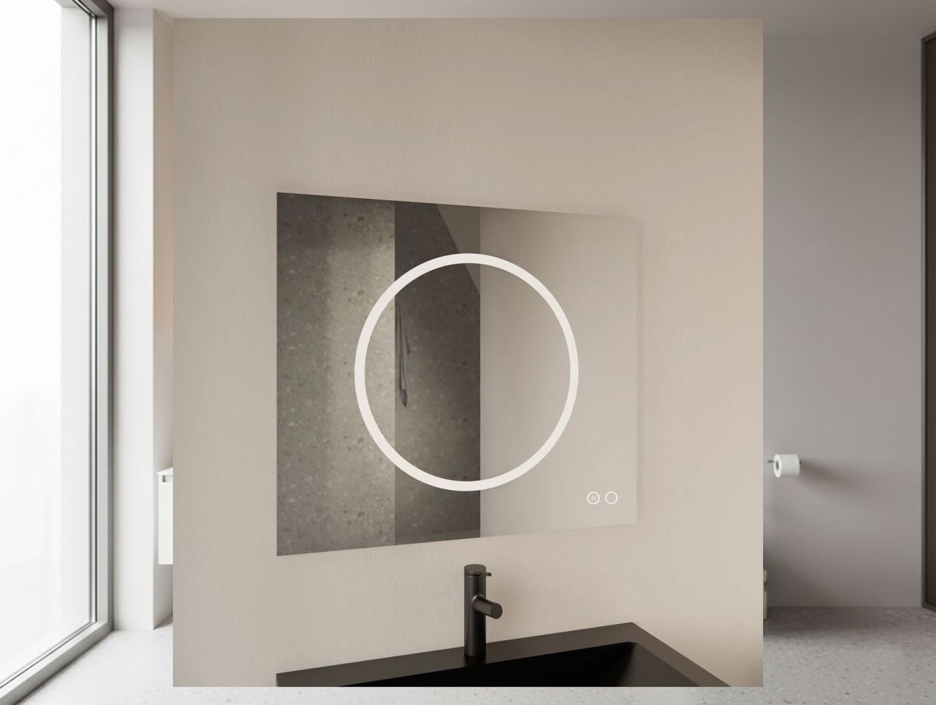 Preview: Badezimmerspiegel Gliss Circe Horizontal LED und Spiegelheizung