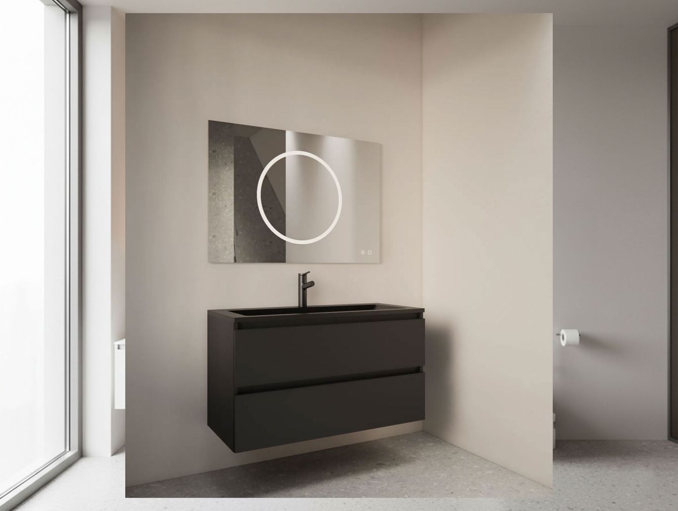 Preview: Badezimmerspiegel Gliss Circe Horizontal LED und Spiegelheizung