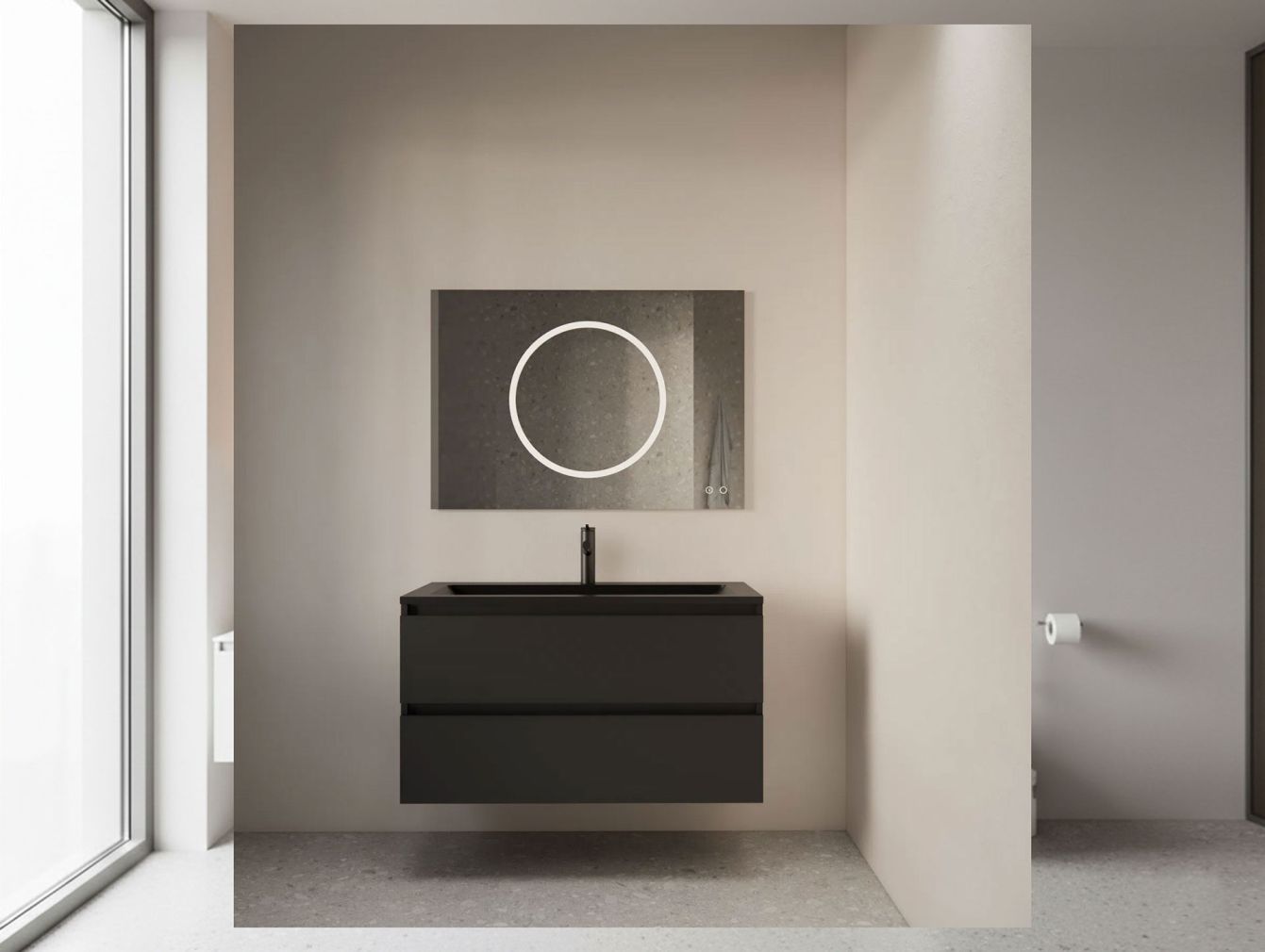 Preview: Badezimmerspiegel Gliss Circe Horizontal LED und Spiegelheizung