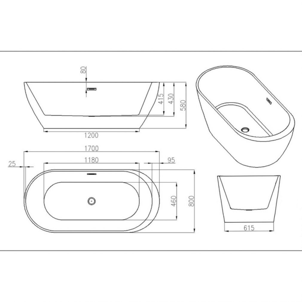 Freistehende Badewanne Codo 3