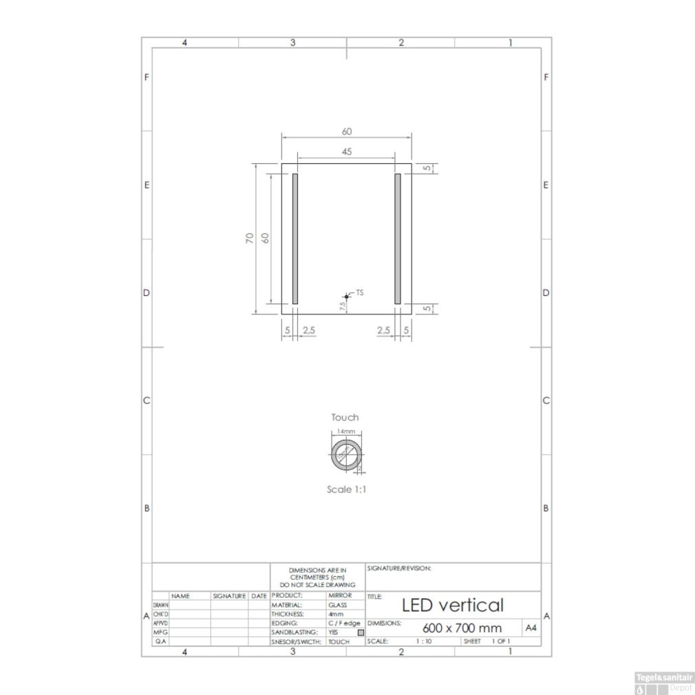 Vertikale LED-Standard-Doppel-LED-Beleuchtung mit Spiegelheizung