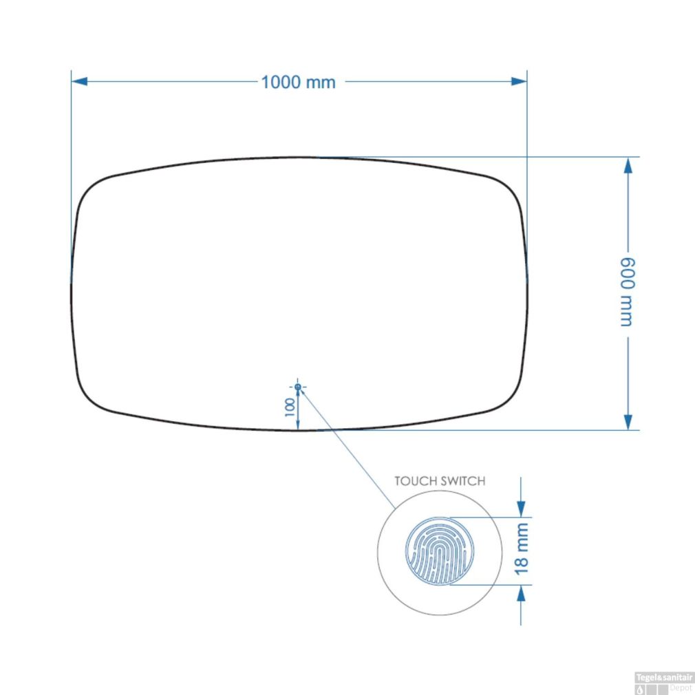 Badezimmerspiegel Gliss Erato Horizontal LED inkl.Heizung