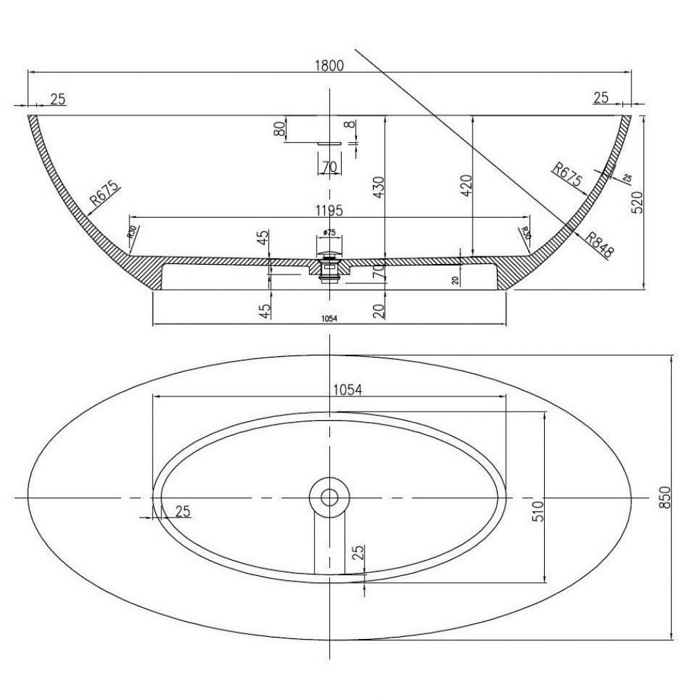 Frei stehende Badewanne Relax Grau Produktdetails 1