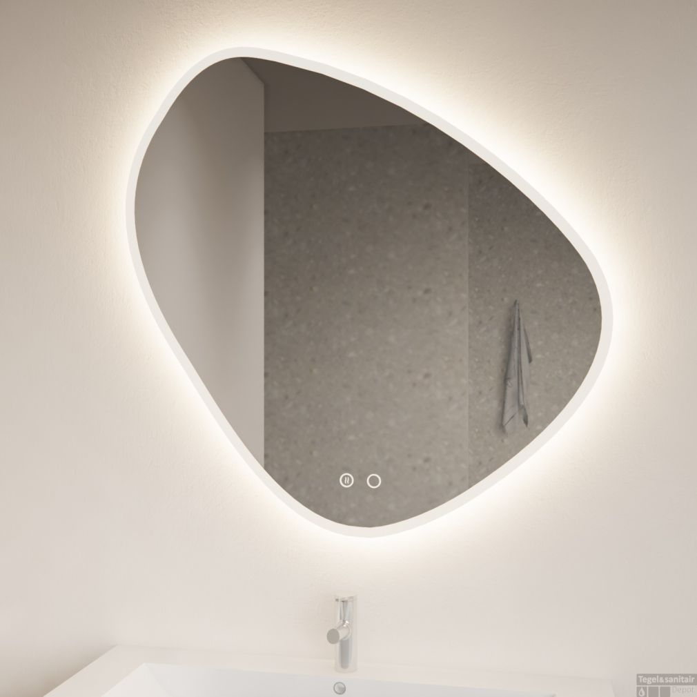 Badezimmerspiegel Gliss Design Fury Satin mit LED-Beleuchtung und Spiegelheizung