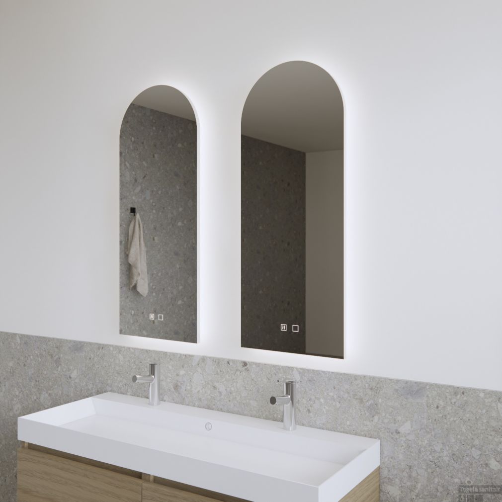 Spiegel Gliss Design Gaya Rechteck Beleuchtung und Spiegelheizung