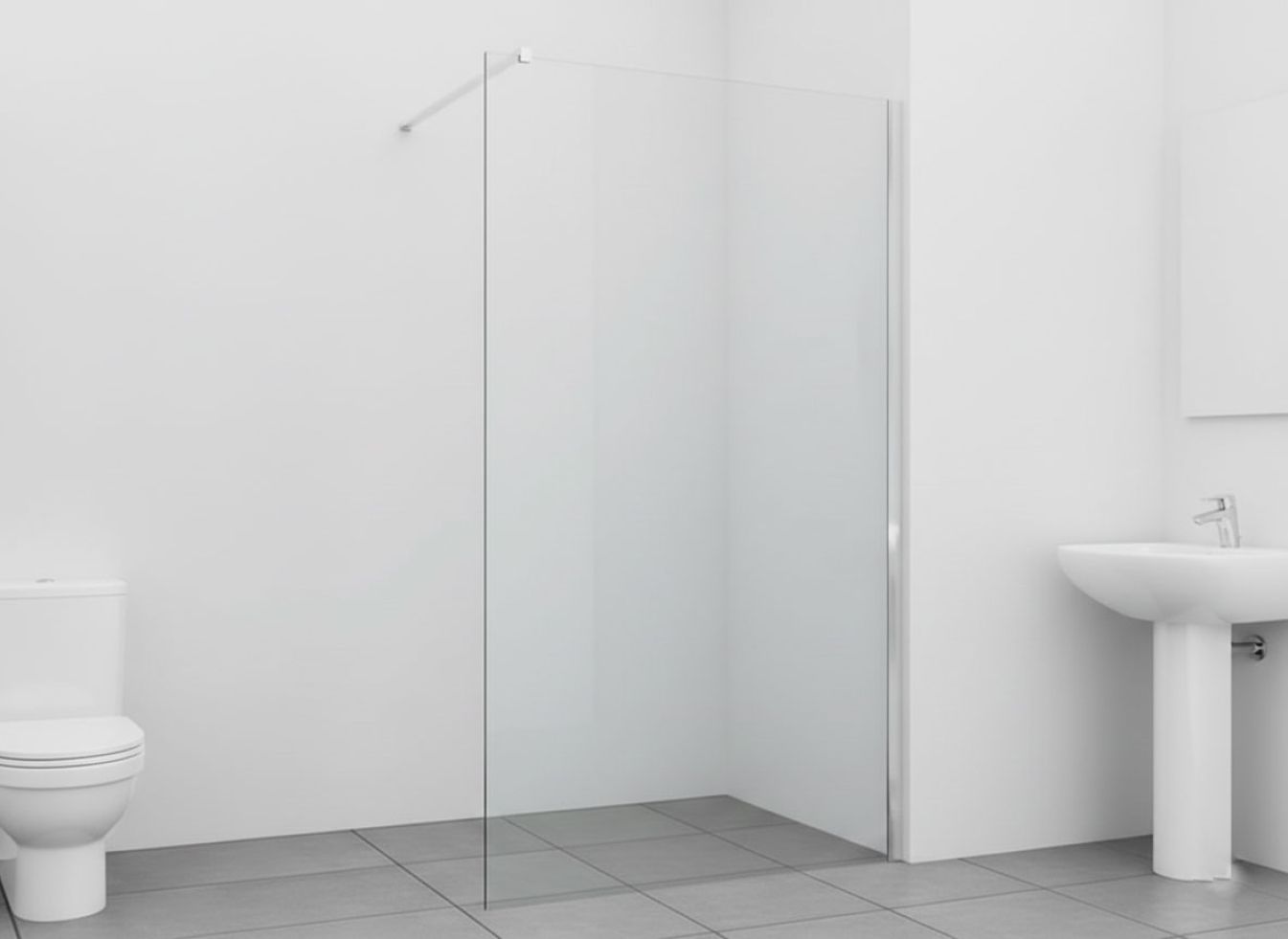 Preview: Novik 400, feste Duschwände aus Klarglas für Walk-In-Dusche