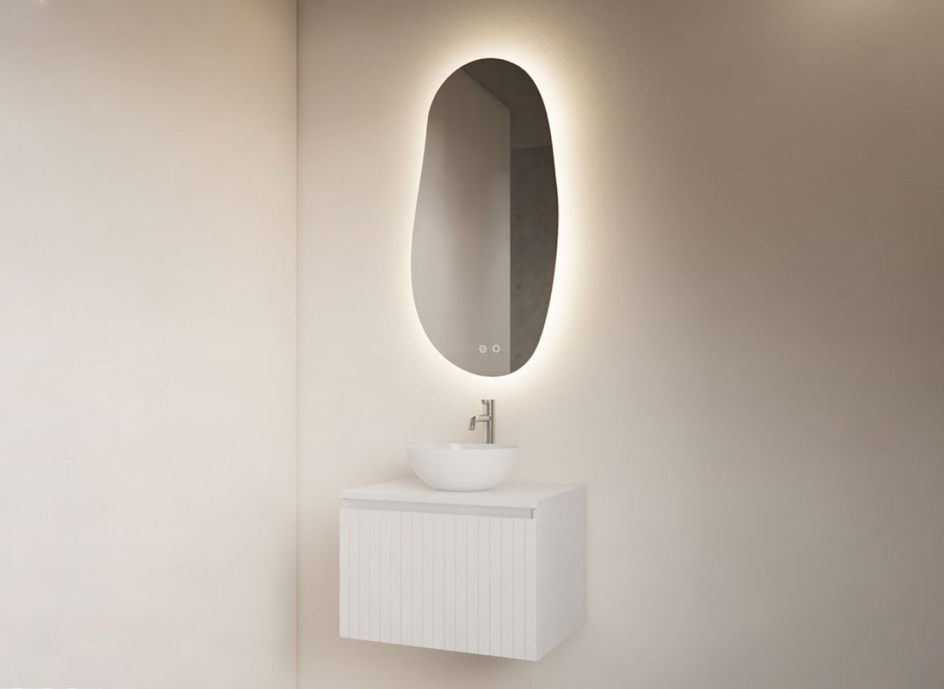 Preview: Spiegel Maya mit LED-Beleuchtung