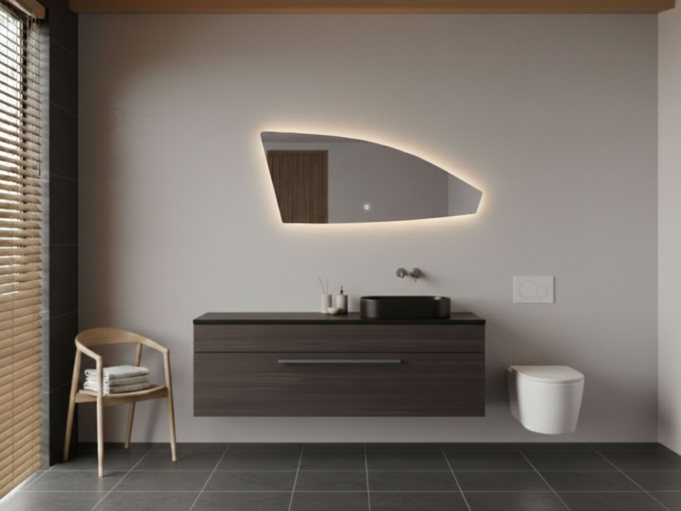 Organischer Spiegel Tartaros mit LED-Beleuchtung