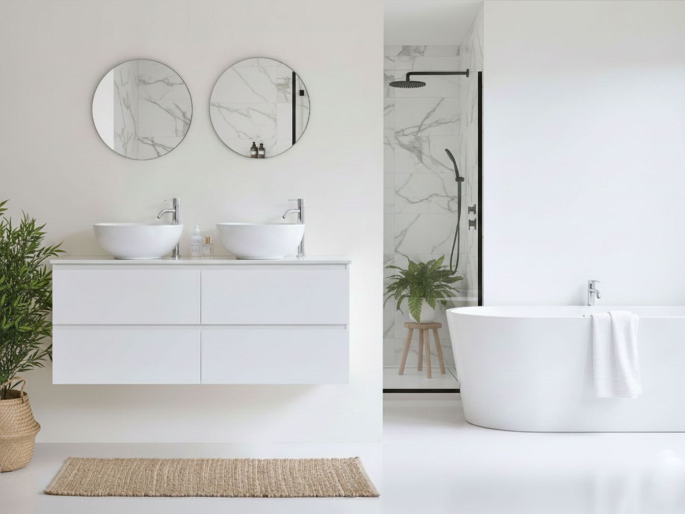 Spiegel Rund ohne Beleuchtung.