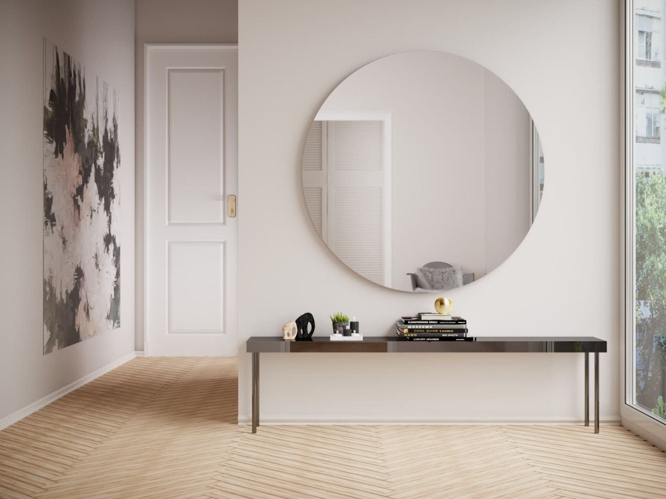 Preview: Spiegel Rund mit und ohne Beleuchtung.