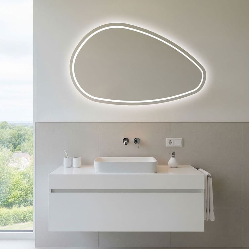 Preview: Sirius Spiegel mit indirekter LED-Beleuchtung und Heizung