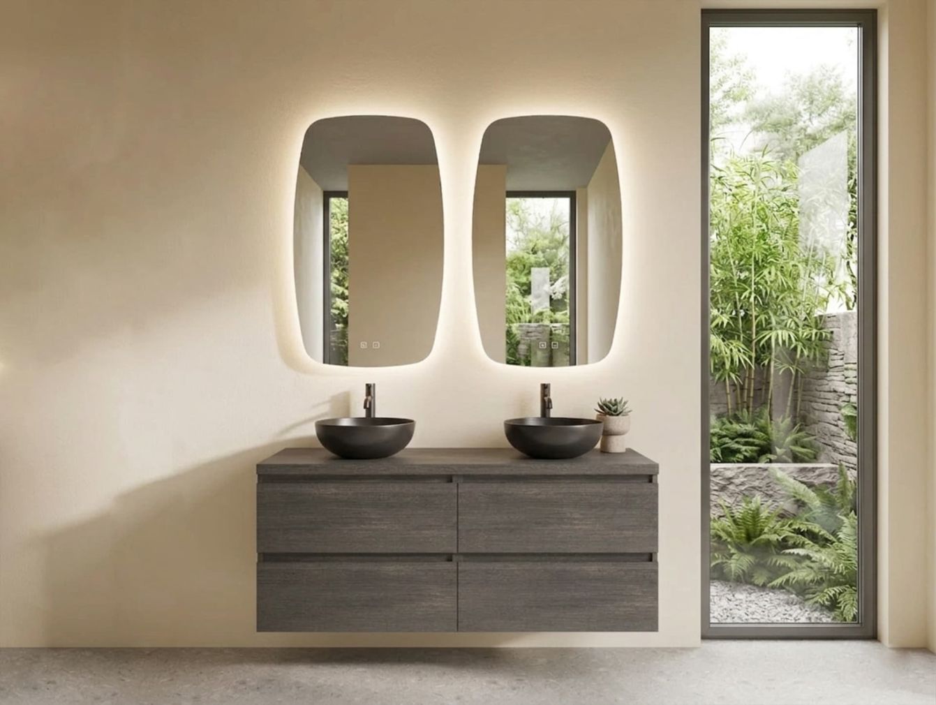 Badezimmerspiegel Erato Vertikal LED inkl. Heizung