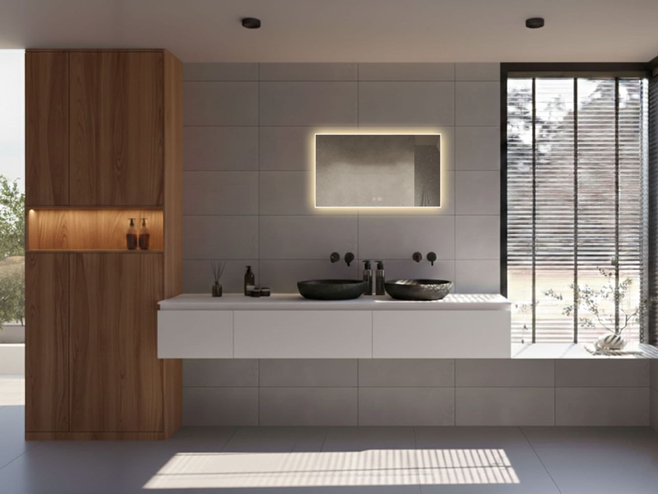 Spiegel-Gliss-Design, 11 mm LED-Beleuchtung mit Spiegelheizung