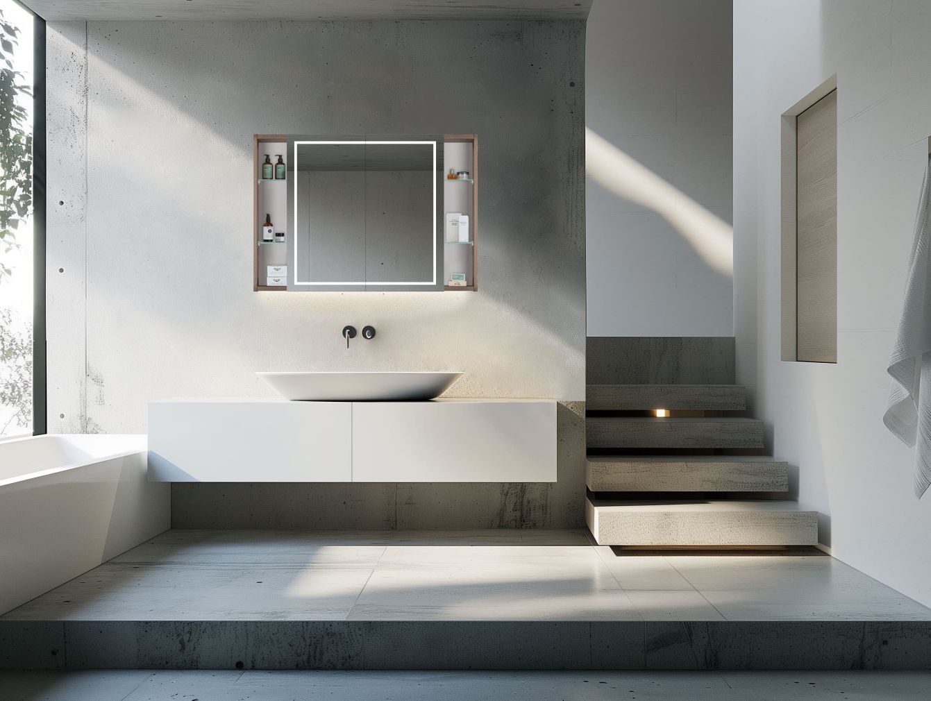 Spiegelschrank Aurora mit Fächer