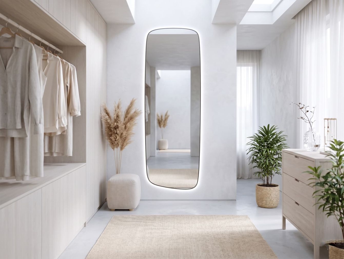 Preview: Spiegel Black Stone Calm L mit Rahmen